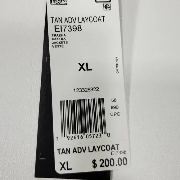 Adidas Tan Adv Laycoat Reversible Khaki Camouflage Men's Size XL EI7398 NWT New - Picture 9 of 10